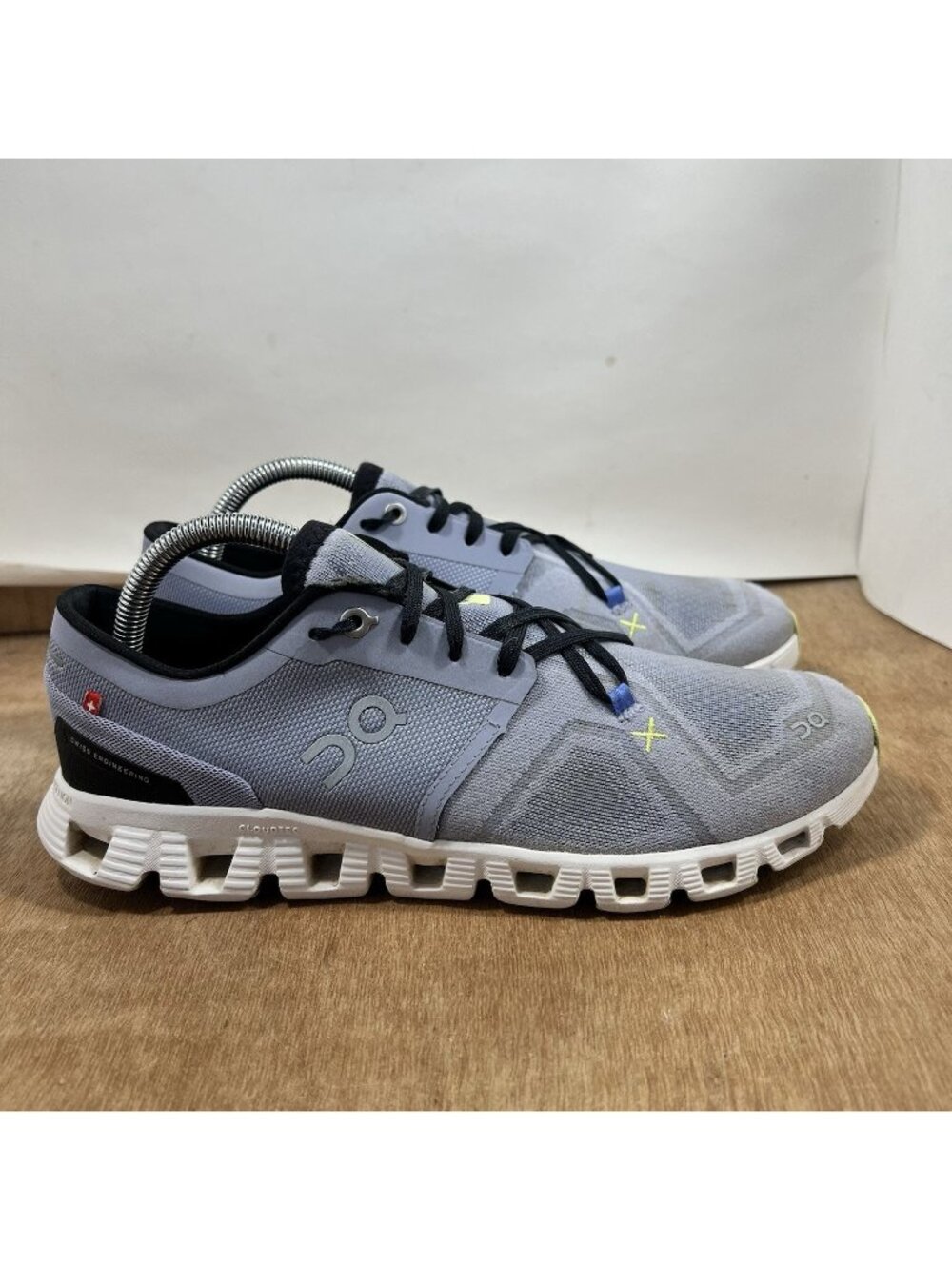 On Cloud X 3 Running Shoes Women Size 10 Gray Yellow Mesh Comfort Low Sneakers